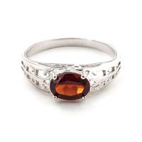 Garnet Catalan Filigree Ring 1.15ct in 9ct White Gold