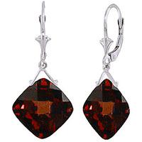 Garnet Deflection Drop Earrings 17.5ctw in 9ct White Gold