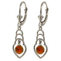 Garnet Wireframe Drop Earrings 1.25ctw in 9ct White Gold