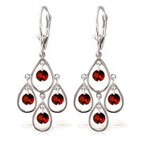 Garnet Quadruplo Milan Drop Earrings 2.4ctw in 9ct White Gold