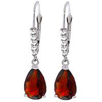 Garnet and Diamond Belle Drop Earrings 3.0ctw in 9ct White Gold