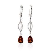 Garnet Sceptre Drop Earrings 3.0ctw in 9ct White Gold