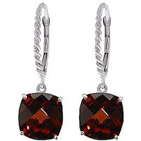 Garnet Rococo Twist Drop Earrings 9.0ctw in 9ct White Gold