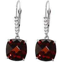 garnet and diamond rococo drop earrings 90ctw in 9ct white gold