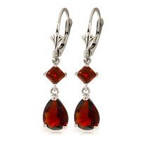 Garnet Droplet Earrings 4.5ctw in 9ct White Gold