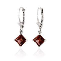 Garnet Drop Earrings 3.2ctw in 9ct White Gold