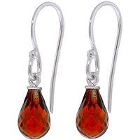 Garnet Zeal Briolette Drop Earrings 2.7ctw in 9ct White Gold