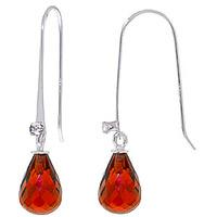 Garnet and Diamond Drop Earrings 1.35ctw in 9ct White Gold