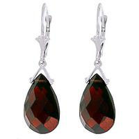 garnet droplet briolette earrings 102ctw in 9ct white gold