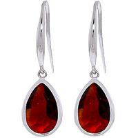 Garnet Elliptical Drop Earrings 5.0ctw in 9ct White Gold