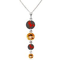 garnet and citrine quadruplo pendant necklace 39ctw in 9ct white gold