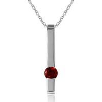 Garnet Bar Drop Pendant Necklace 0.25ct in 9ct White Gold