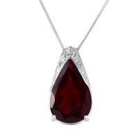 Garnet Snowcap Pendant Necklace 5.0ct in 9ct White Gold