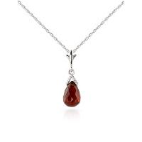 Garnet Droplet Briolette Pendant Necklace 2.5ct in 9ct White Gold