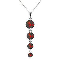 Garnet Quadruplo Pendant Necklace 3.9ctw in 9ct White Gold