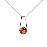 Garnet Embrace Pendant Necklace 1.45ct in 9ct White Gold