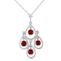 Garnet Quadruplo Milan Pendant Necklace 1.2ctw in 9ct White Gold