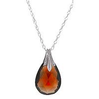 Garnet Dewdrop Briolette Pendant Necklace 3.0ct in 9ct White Gold