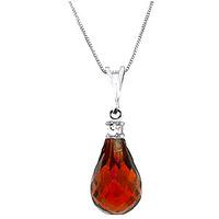 garnet and diamond pendant necklace 225ct in 9ct white gold