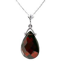 Garnet Droplet Briolette Pendant Necklace 5.1ct in 9ct White Gold