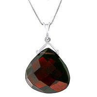 Garnet Elliptical Heart Pendant Necklace 8.5ct in 9ct White Gold