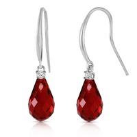 garnet and diamond drop earrings 45ctw in 9ct white gold