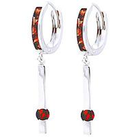 Garnet Bar Drop Earrings 1.35ctw in 9ct White Gold