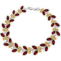 Garnet and Citrine Butterfly Bracelet 16.5ctw in 9ct White Gold