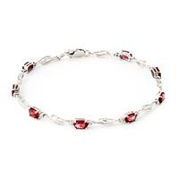 Garnet and Diamond Classic Tennis Bracelet 3.38ctw in 9ct White Gold