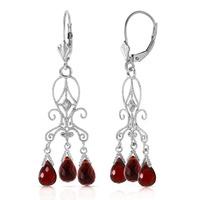 garnet and diamond baroque drop earrings 63ctw in 9ct white gold