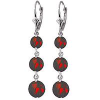 Garnet Trinity Drop Earrings 7.2ctw in 9ct White Gold