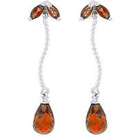 Garnet Teardrop Briolette Earrings 3.4ctw in 9ct White Gold