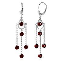 Garnet Faro Drop Earrings 3.0ctw in 9ct White Gold