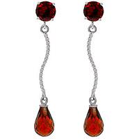 Garnet Lure Drop Earrings 4.3ctw in 9ct White Gold