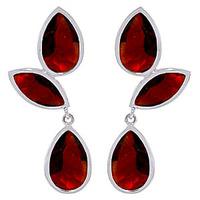 Garnet Petal Drop Earrings 13.0ctw in 9ct White Gold