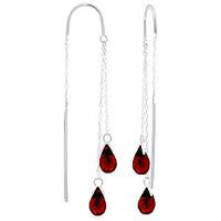 Garnet Scintilla Briolette Earrings 2.5ctw in 9ct White Gold