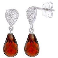 Garnet and Diamond Droplet Earrings 4.5ctw in 9ct White Gold