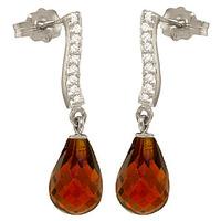 garnet and diamond droplet earrings 45ctw in 9ct white gold