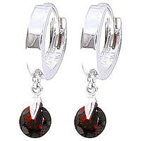 Garnet Huggie Drop Earrings 2.0ctw in 9ct White Gold