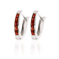 Garnet Acute Huggie Earrings 1.3ctw in 9ct White Gold