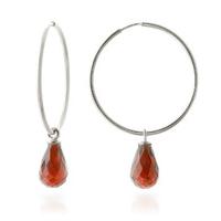 Garnet Briolette Earrings 4.5ctw in 9ct White Gold