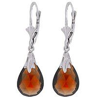 Garnet Droplet Briolette Earrings 6.0ctw in 9ct White Gold