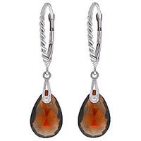 Garnet Plait Stem Briolette Drop Earrings 6.0ctw in 9ct White Gold