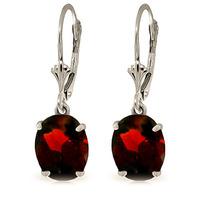 Garnet Drop Earrings 6.25ctw in 9ct White Gold