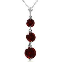 Garnet Trinity Pendant Necklace 3.6ctw in 9ct White Gold