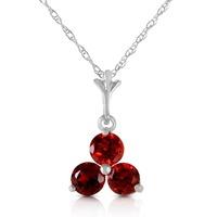 garnet trinity pendant necklace 075ctw in 9ct white gold