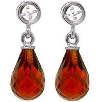 Garnet and Diamond Droplet Earrings 2.7ctw in 9ct White Gold