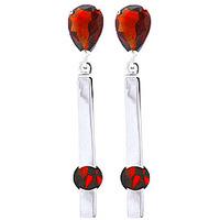 Garnet Bar Drop Earrings 4.25ctw in 9ct White Gold