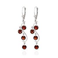 Garnet Dream Catcher Drop Earrings 4.95ctw in 9ct White Gold