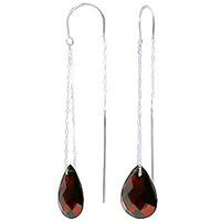 Garnet Scintilla Briolette Earrings 6.0ctw in 9ct White Gold